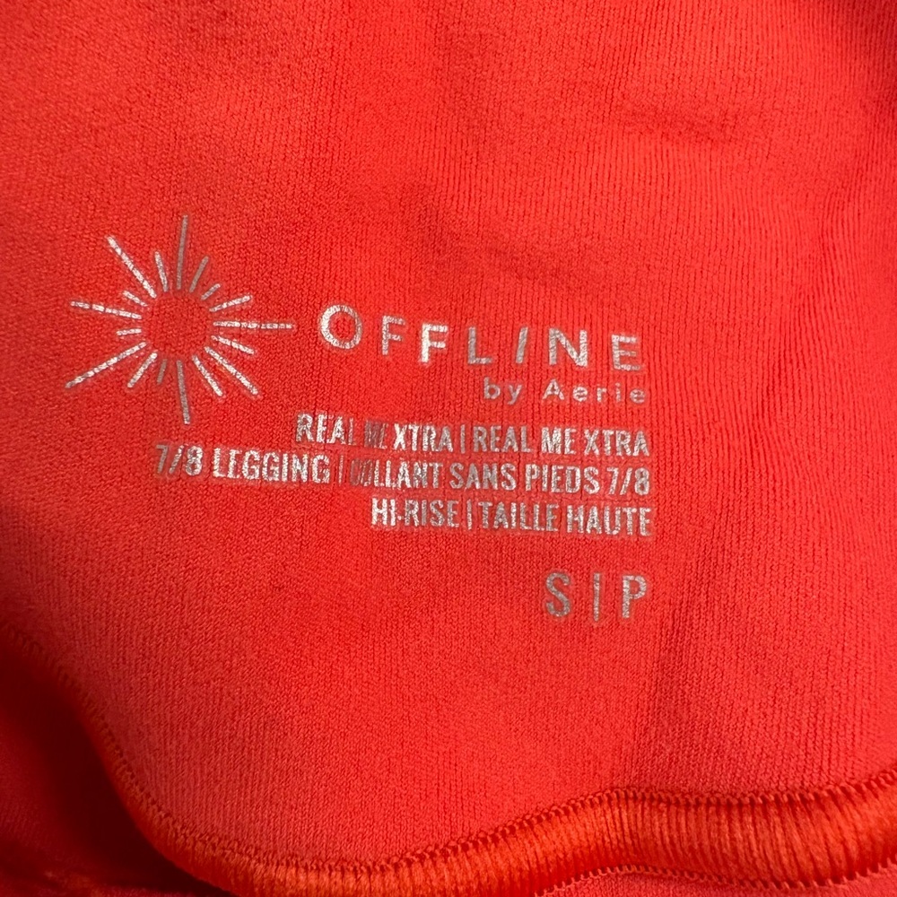 aerie Red Ruffled Strappy Sports Bra and High-Waist Leggings Set - Picture 2 of 9